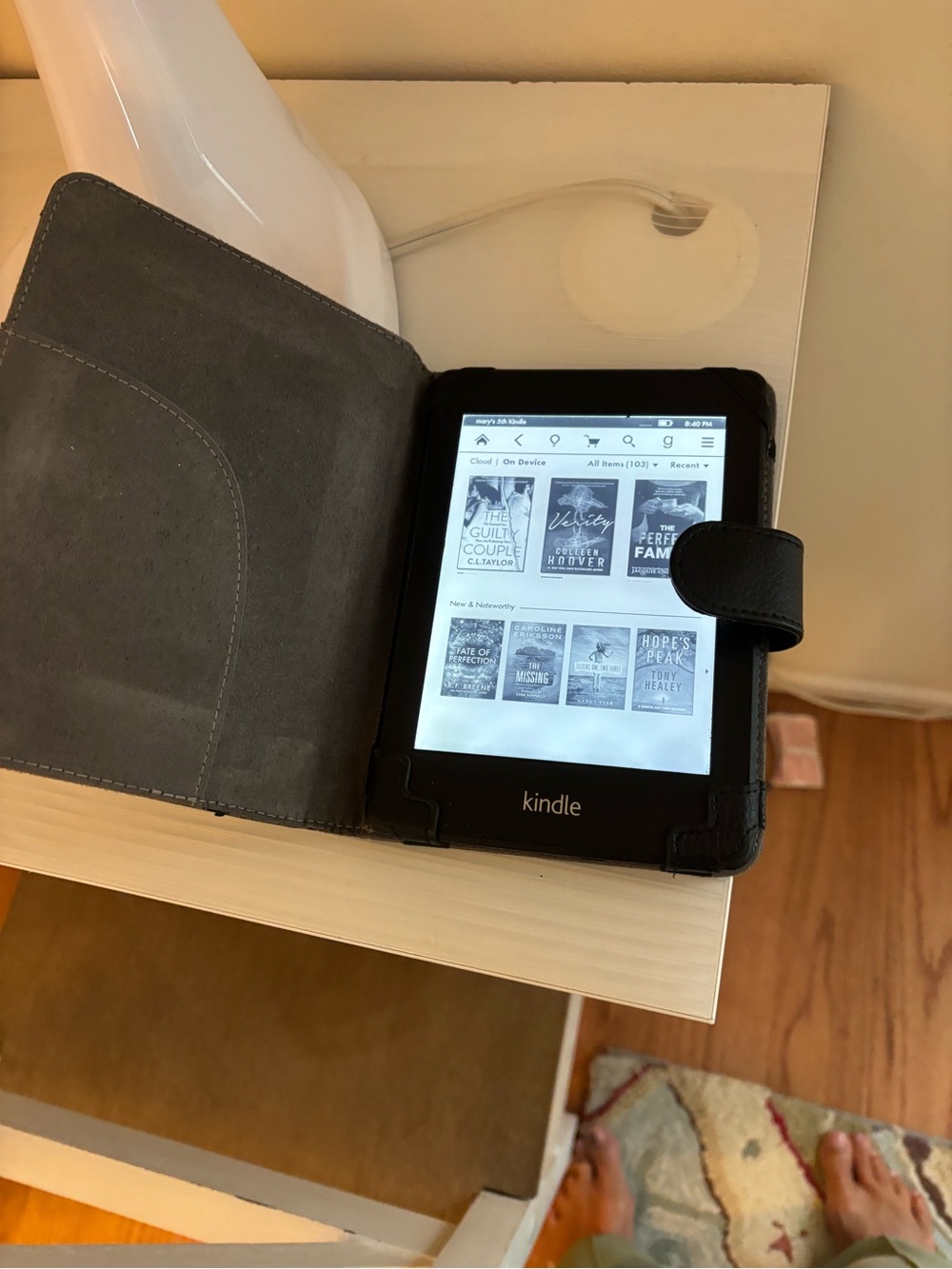 Amazon Kindle eReader with Black Folio Cover
